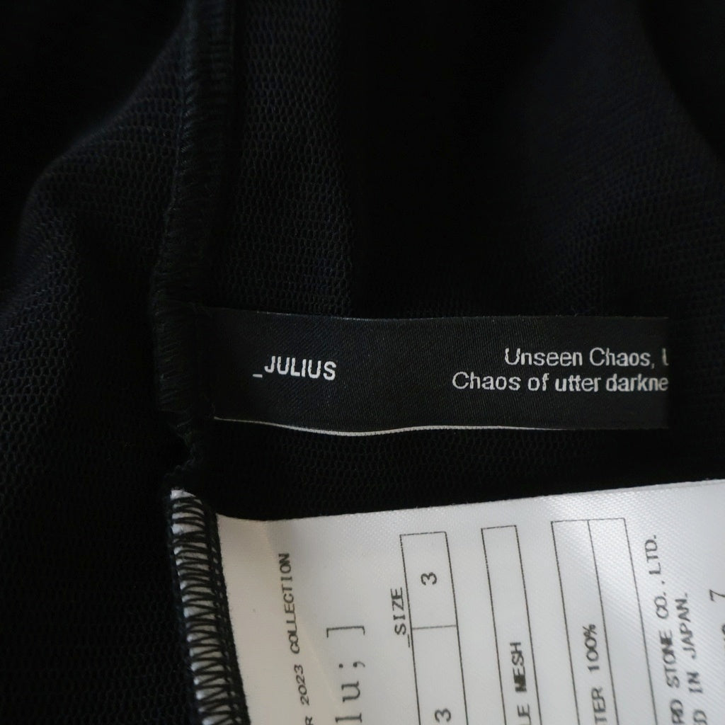 JULIUS(ユリウス) 23SS シースルー長袖カットソー ブラック 817CUM13