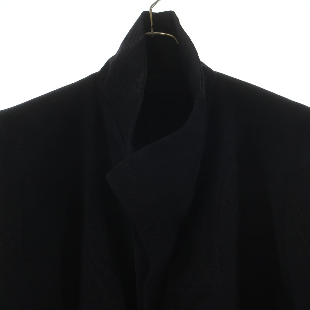 JULIUS(ユリウス) 14SS HIGH NECK JACKET コットン×シルク ハイネックテーラードジャケット ブラック 457JAM4