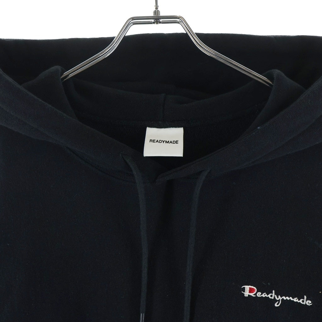 READY MADE(レディメイド) PIONCHAM SWEAT HOODIE ピオンチャム スウェットフーディー ロゴ刺繍 プルオーバーパーカー ブラック RE-CO-00-00-196