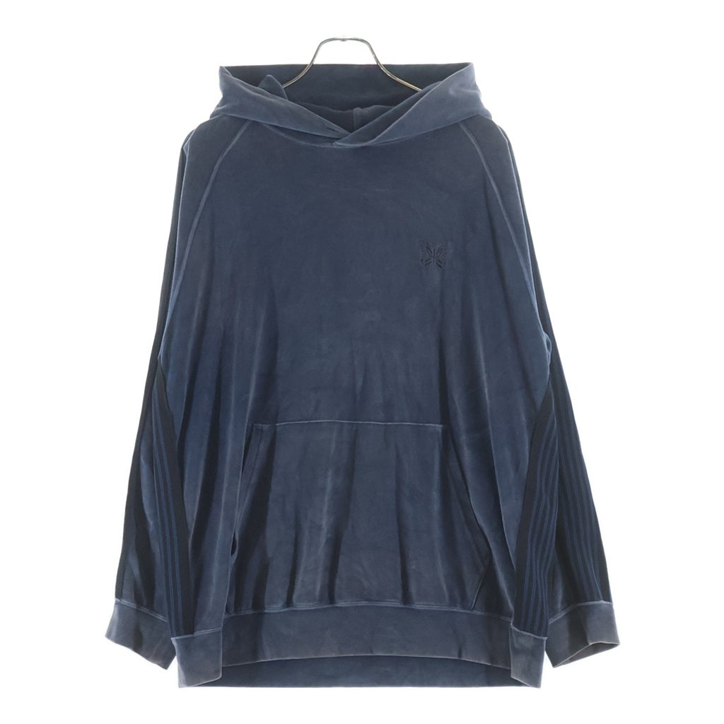 Needles(ニードルス) 23AW VELOR TRACK HOODIE ベロア トラックフーディー プルオーバーパーカー ブルー NS252