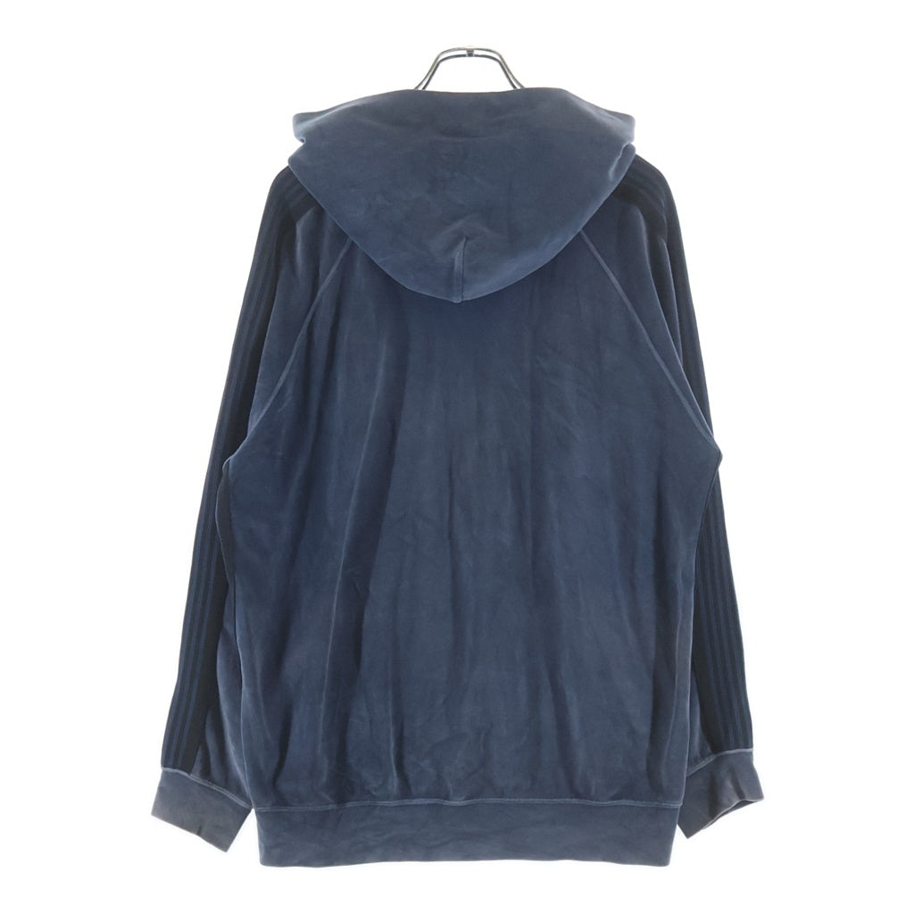 Needles(ニードルス) 23AW VELOR TRACK HOODIE ベロア トラックフーディー プルオーバーパーカー ブルー NS252
