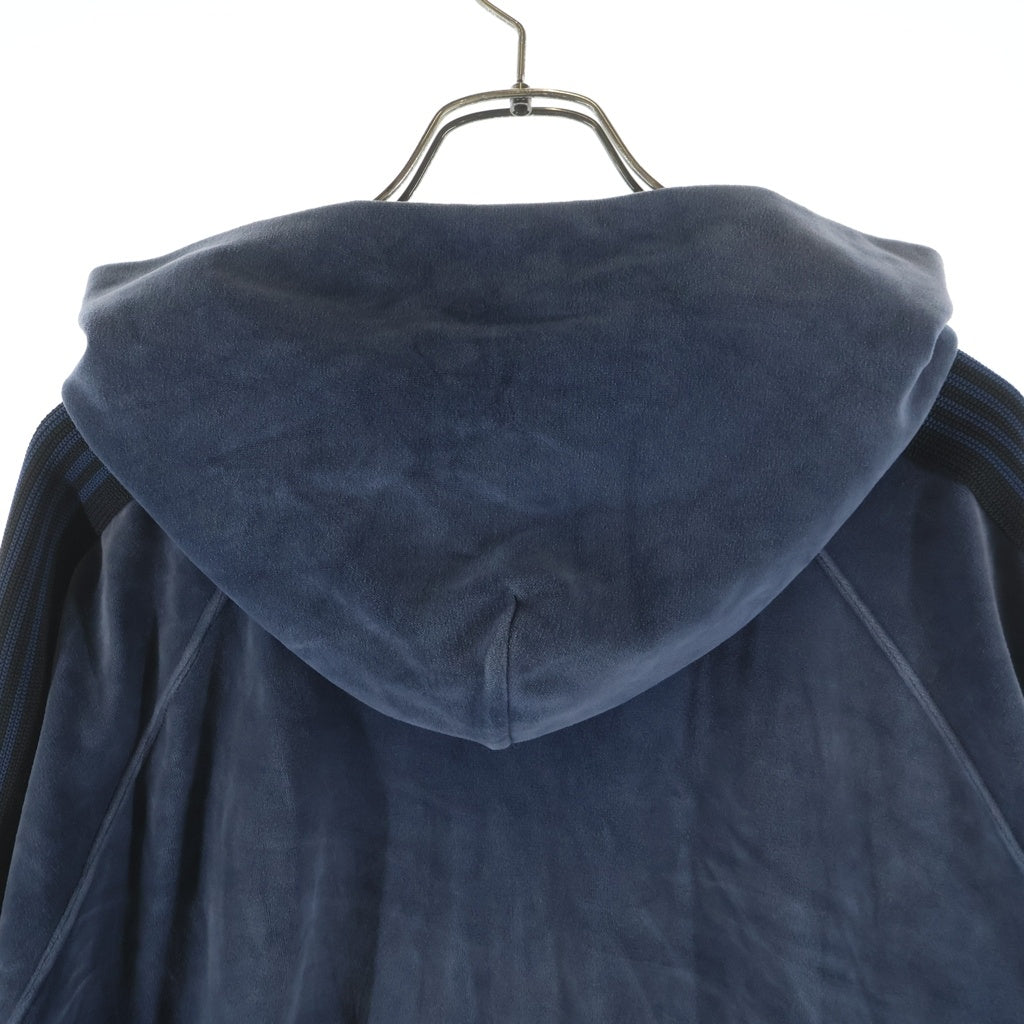 Needles(ニードルス) 23AW VELOR TRACK HOODIE ベロア トラックフーディー プルオーバーパーカー ブルー NS252