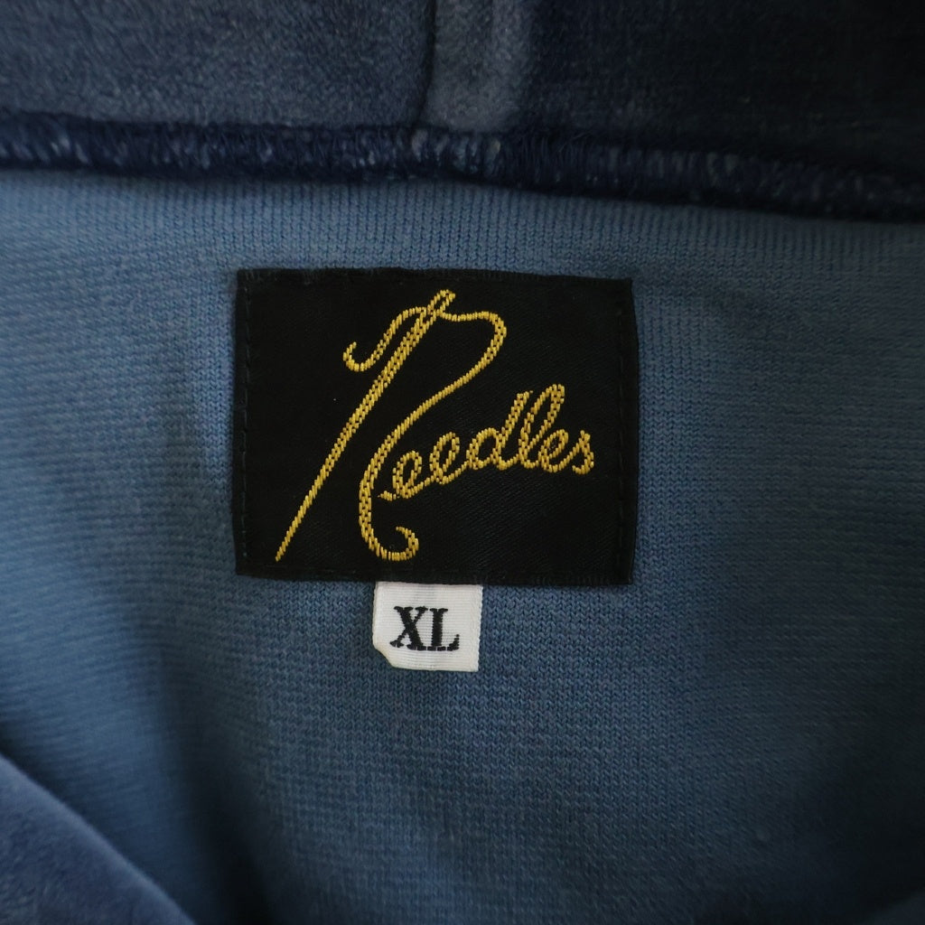 Needles(ニードルス) 23AW VELOR TRACK HOODIE ベロア トラックフーディー プルオーバーパーカー ブルー NS252