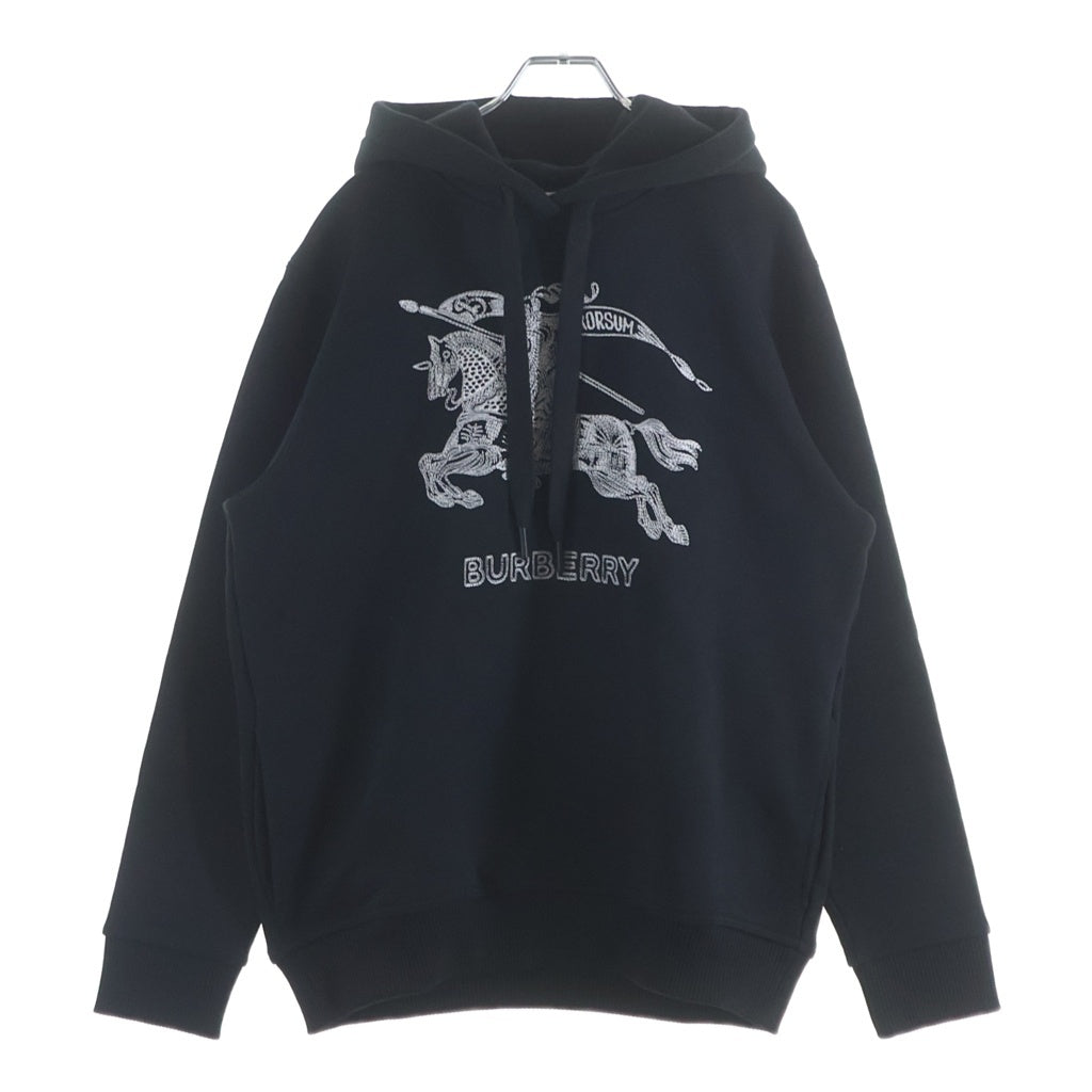 BURBERRY(バーバリー) 23AW DRAKE HOODIE ドレイク フーディ プルオーバーパーカー ロゴ刺繍 ブラック 8072776