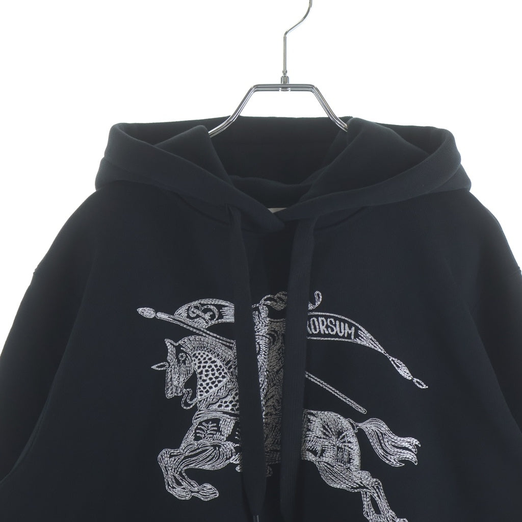 BURBERRY(バーバリー) 23AW DRAKE HOODIE ドレイク フーディ プルオーバーパーカー ロゴ刺繍 ブラック 8072776