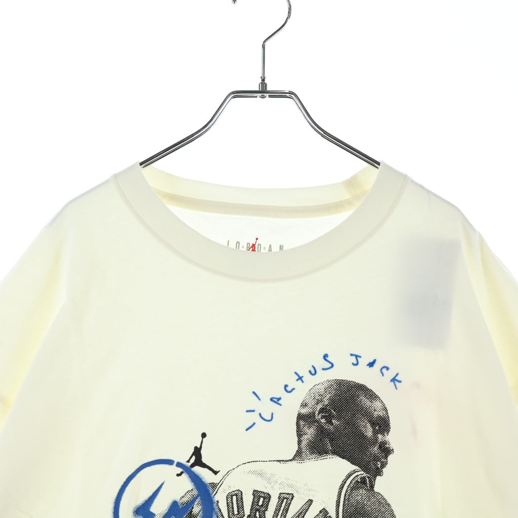 NIKE(ナイキ) 21AW ×Cactus Jack ×Fragment Travis Scott DJ0619-133 トラヴィス スコット フラグメント ロゴクルーネック半袖Tシャツカットソー ホワイト