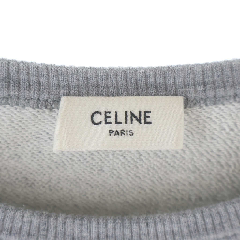 CELINE セリーヌ 23AW フロントロゴ刺繍 クルーネック長袖スウェットトレーナー グレー 2Y28D670Q CELINE(セリーヌ) 23AW フロントロゴ刺繍 クルーネック長袖スウェット