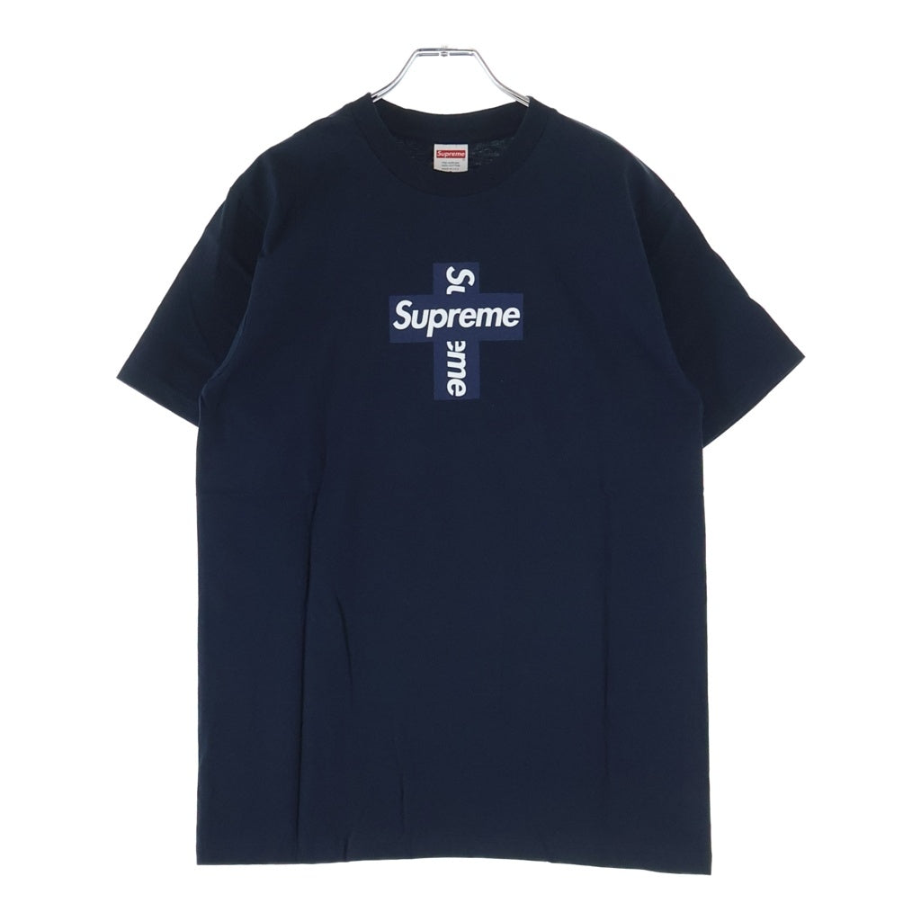 SUPREME(シュプリーム) 20AW Cross Box Logo Tee クロスボックスロゴ プリント クルーネック半袖Tシャツ カットソー ネイビー