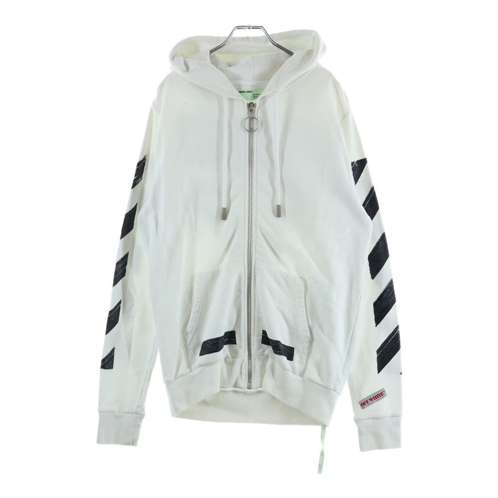 OFF-WHITE(オフホワイト) 17AW Diag Brushed Zip Hoodie OMBB003F17003030 ダイアゴナル ブラッシュド ジップアップパーカー フーディー ホワイト