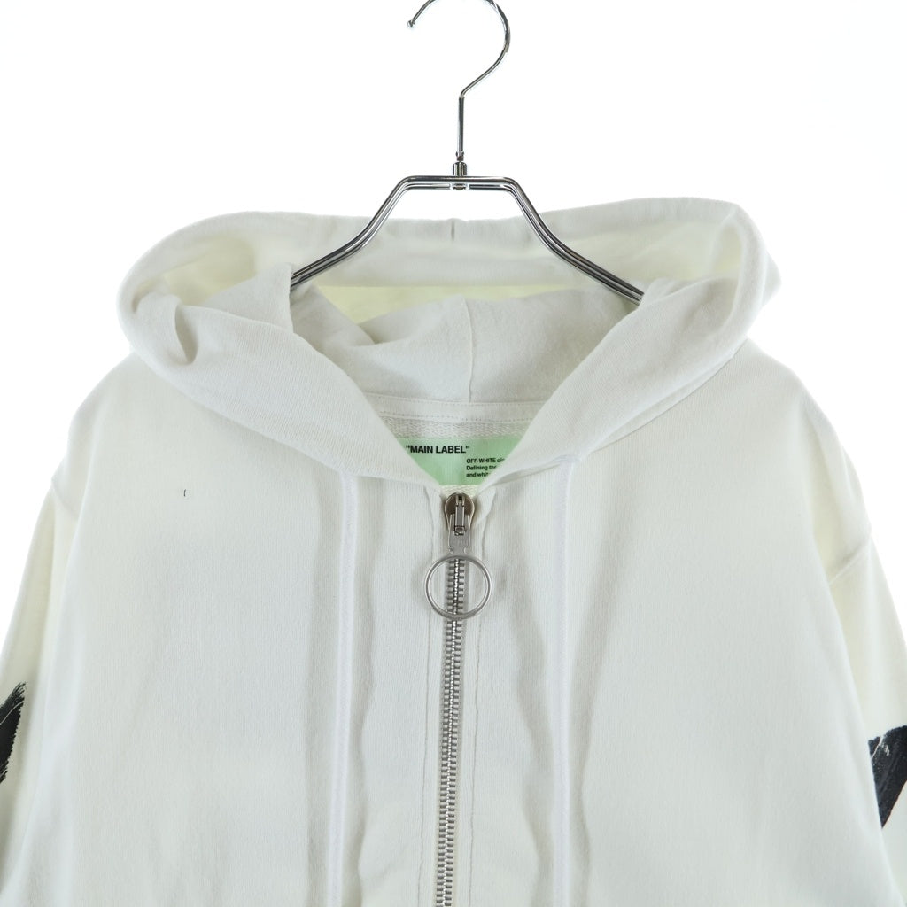 OFF-WHITE(オフホワイト) 17AW Diag Brushed Zip Hoodie OMBB003F17003030 ダイアゴナル ブラッシュド ジップアップパーカー フーディー ホワイト
