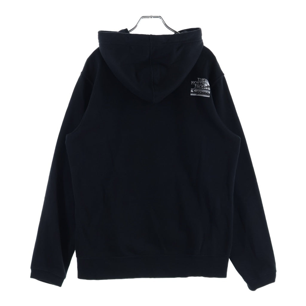 SUPREME(シュプリーム) 18SS ×THE NORTH FACE Metallic Logo Hooded Sweatshirt NT11807I ザノースフェイス メタリックロゴ プルオーバーパーカー フーディー ブラック