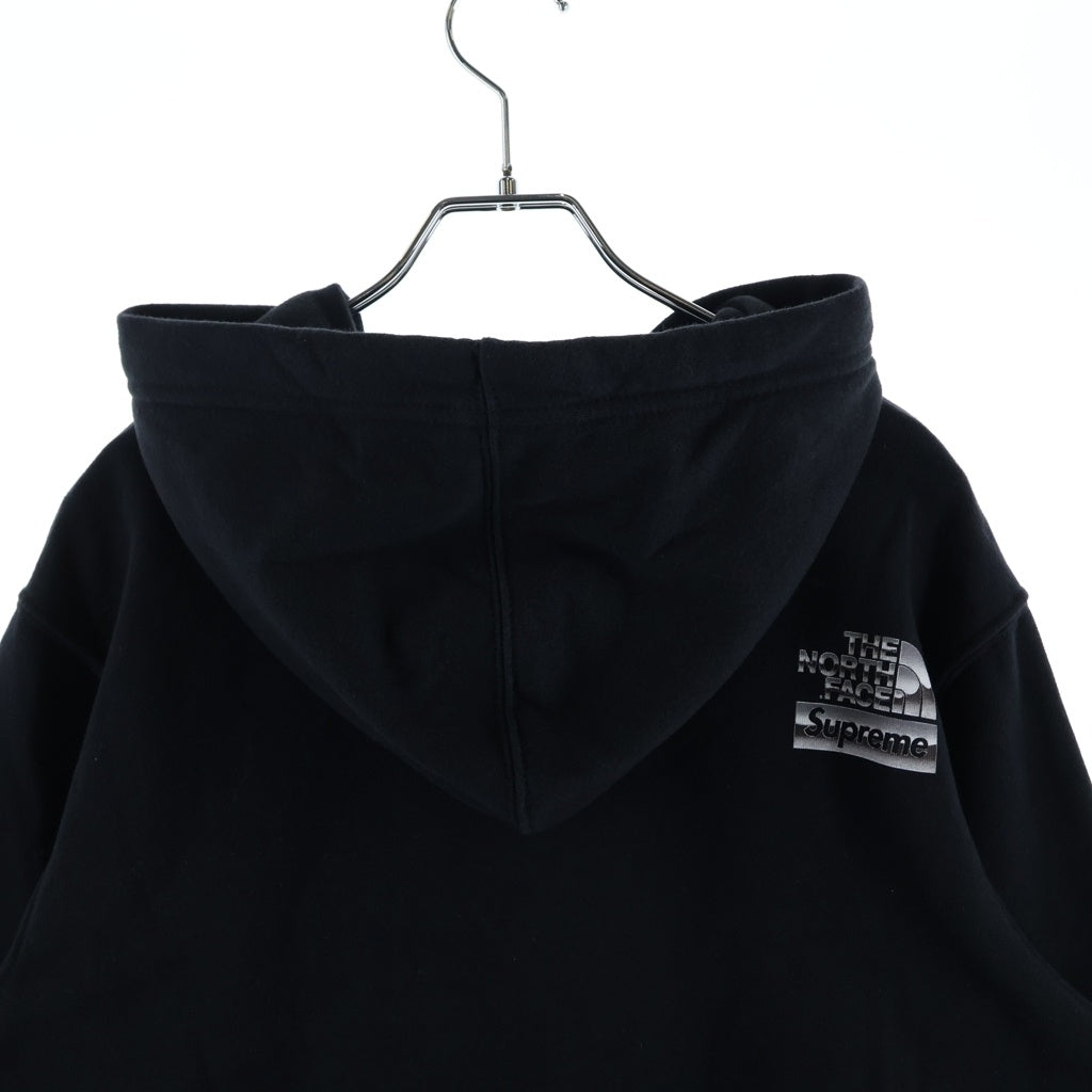 SUPREME(シュプリーム) 18SS ×THE NORTH FACE Metallic Logo Hooded Sweatshirt NT11807I ザノースフェイス メタリックロゴ プルオーバーパーカー フーディー ブラック