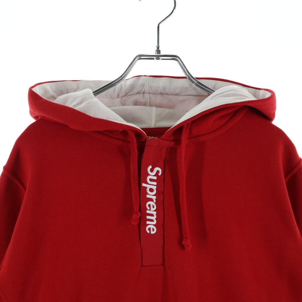 SUPREME(シュプリーム) 16SS Contrast Placket Hooded コントラスト プラケット プルオーバーパーカー フーディー レッド/ホワイト
