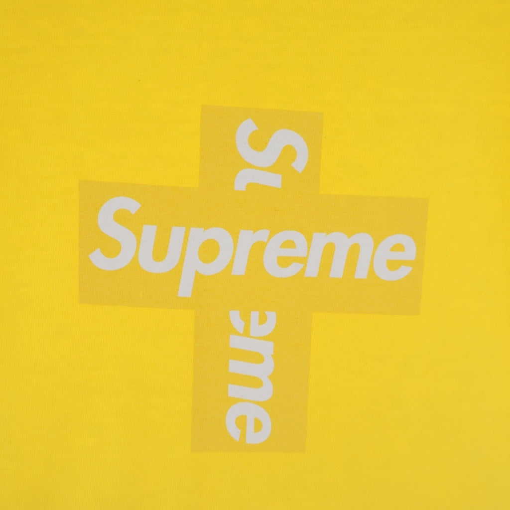 SUPREME(シュプリーム) 20AW Cross Box Logo Tee クロスボックスロゴ プリント クルーネック半袖Tシャツ カットソー イエロー
