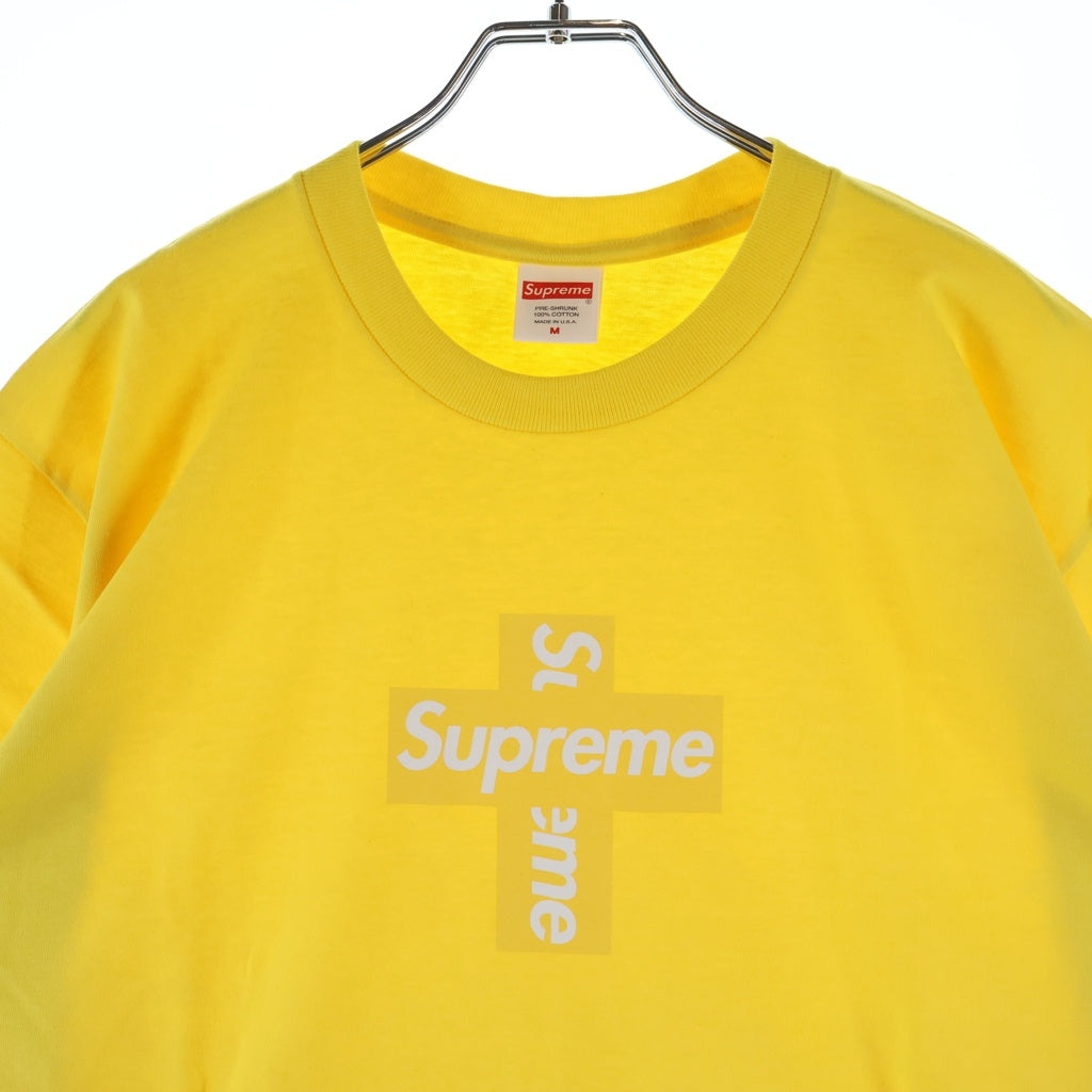 SUPREME(シュプリーム) 20AW Cross Box Logo Tee クロスボックスロゴ プリント クルーネック半袖Tシャツ カットソー イエロー