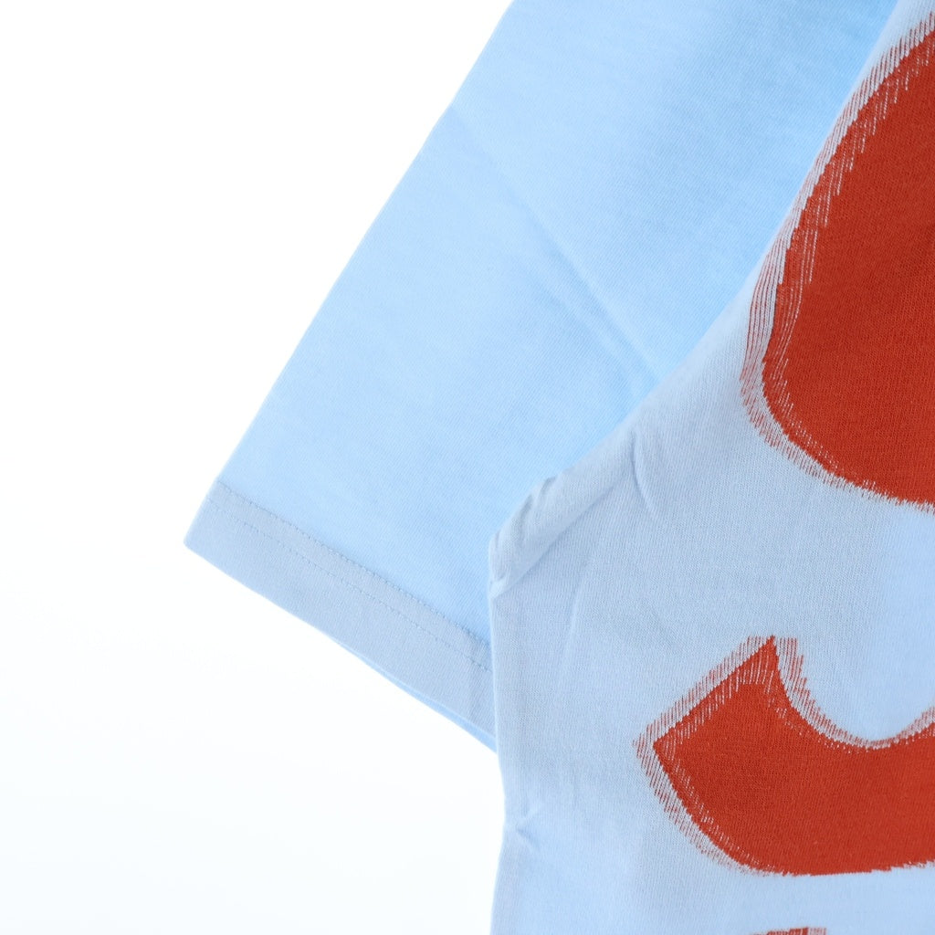 SUPREME(シュプリーム) 21SS Intarsia Spellout S/S Top インターシャ スペルアウト エスエス トップ フロントロゴプリント クルーネック半袖Tシャツカットソー ブルー