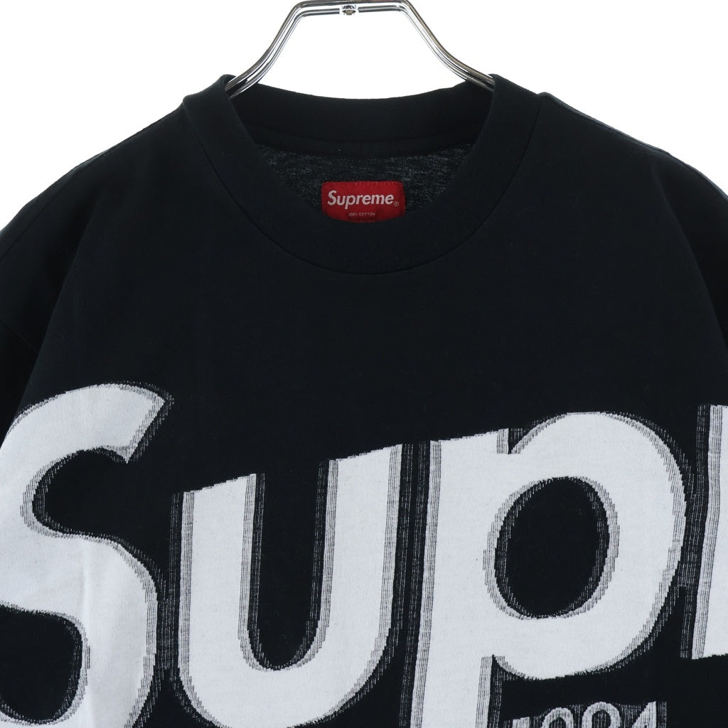 SUPREME(シュプリーム) 21SS Intarsia Spellout S/S Top インターシャ スペルアウト エスエス トップ フロントロゴプリント クルーネック半袖Tシャツカットソー ブラック