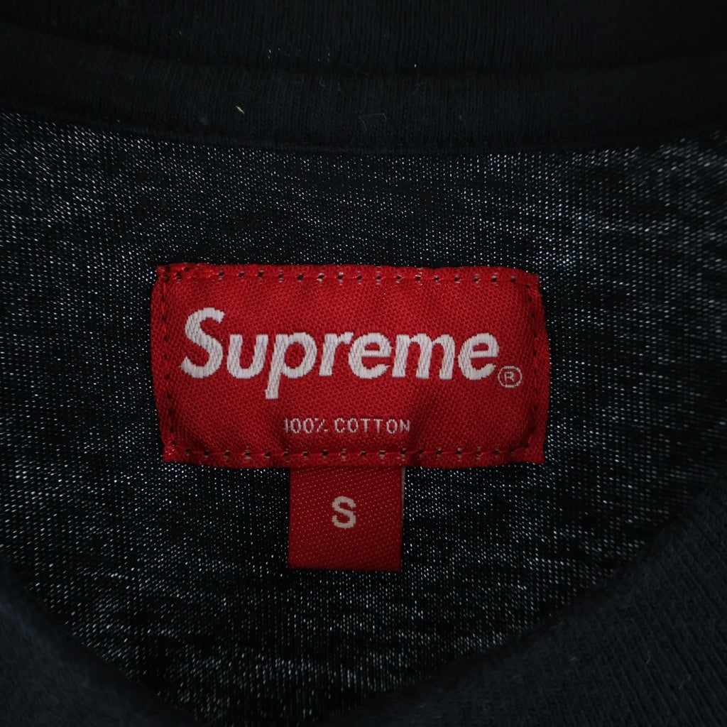 SUPREME(シュプリーム) 21SS Intarsia Spellout S/S Top インターシャ スペルアウト エスエス トップ フロントロゴプリント クルーネック半袖Tシャツカットソー ブラック