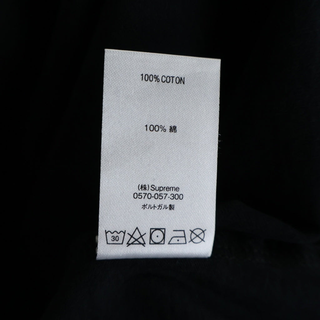 SUPREME(シュプリーム) 21SS Intarsia Spellout S/S Top インターシャ スペルアウト エスエス トップ フロントロゴプリント クルーネック半袖Tシャツカットソー ブラック