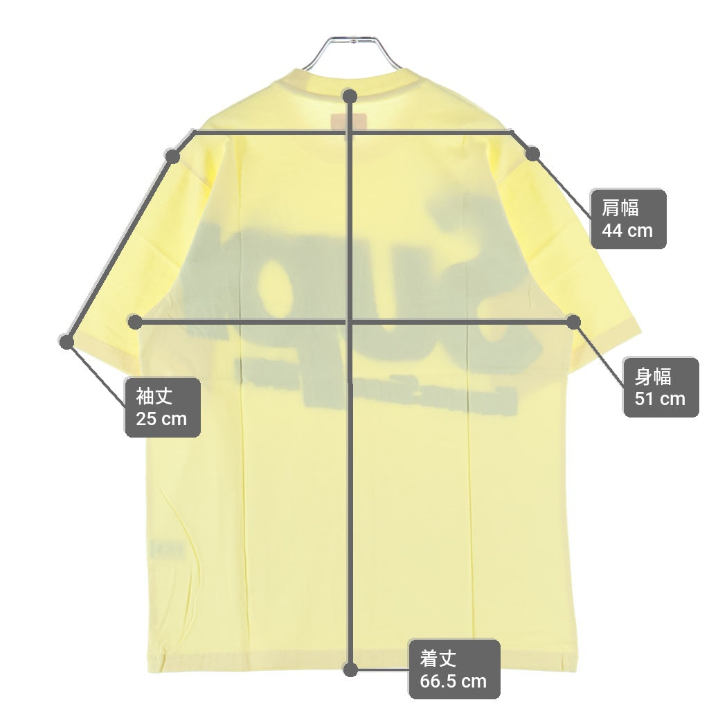 SUPREME(シュプリーム) 21SS Intarsia Spellout S/S Top インターシャ スペルアウト エスエス トップ フロントロゴプリント クルーネック半袖Tシャツカットソー イエロー