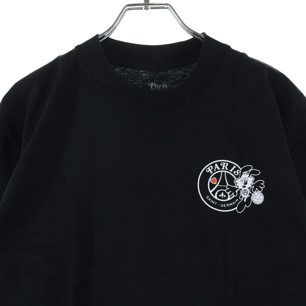 VERDY(ベルディ) ×Paris Saint-Germain/PSG 22-071-350-0030-1-0 プリント クルーネック半袖Tシャツカットソー ブラック