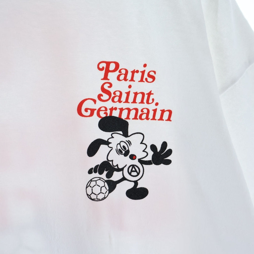 VERDY(ベルディ) ×Paris Saint-Germain/PSG 22-071-350-0029-1-0 プリント クルーネック半袖Tシャツカットソー ホワイト