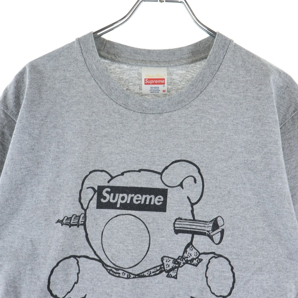 SUPREME(シュプリーム) 15SS ×UNDERCOVER Bear Tee アンダーカバー 目隠しベアー プリント クルーネック半袖Tシャツカットソー グレー