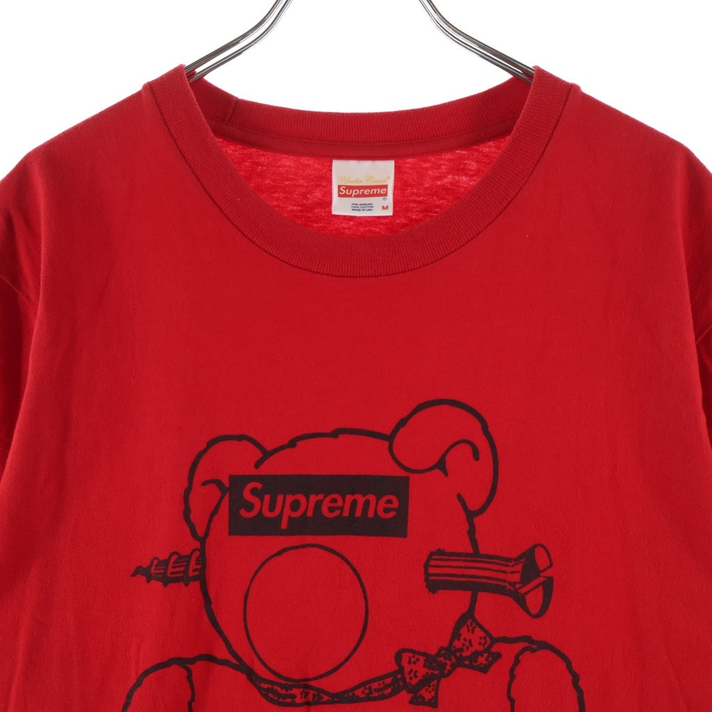 SUPREME(シュプリーム) 15SS ×UNDERCOVER Bear Tee アンダーカバー 目隠しベアー プリント クルーネック半袖Tシャツカットソー レッド