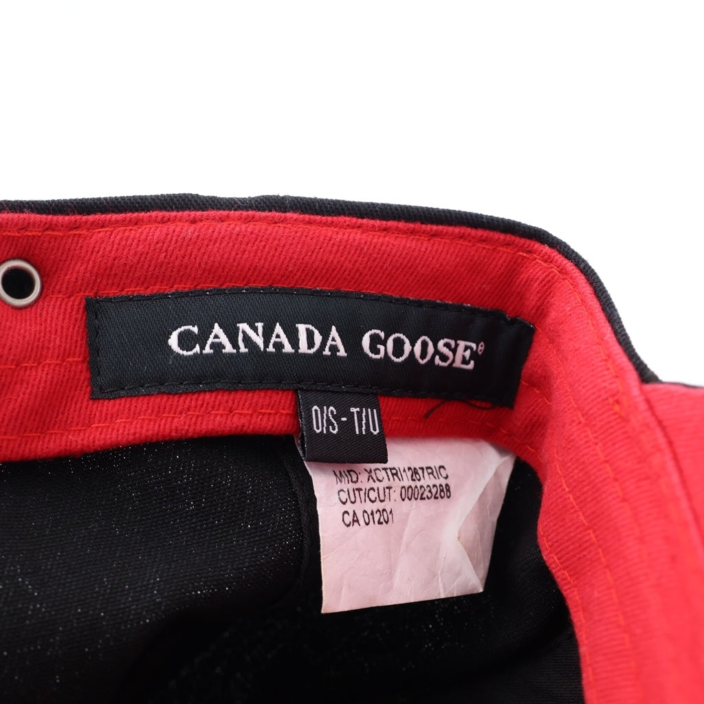 CANADA GOOSE(カナダグース) ロゴ刺繍 ベースボールキャップ 帽子 ブラック