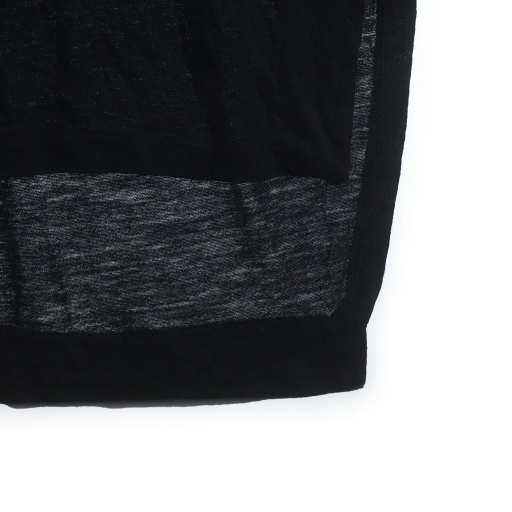 JULIUS(ユリウス) 14AW シルク切替 クルーネック長袖カットソー ブラック 477CUM12
