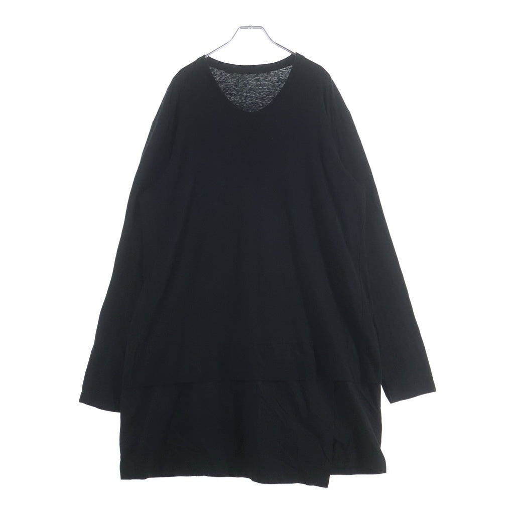 JULIUS(ユリウス) 18SS ナイロンドッキング クルーネック長袖カットソー ブラック 607CUM6
