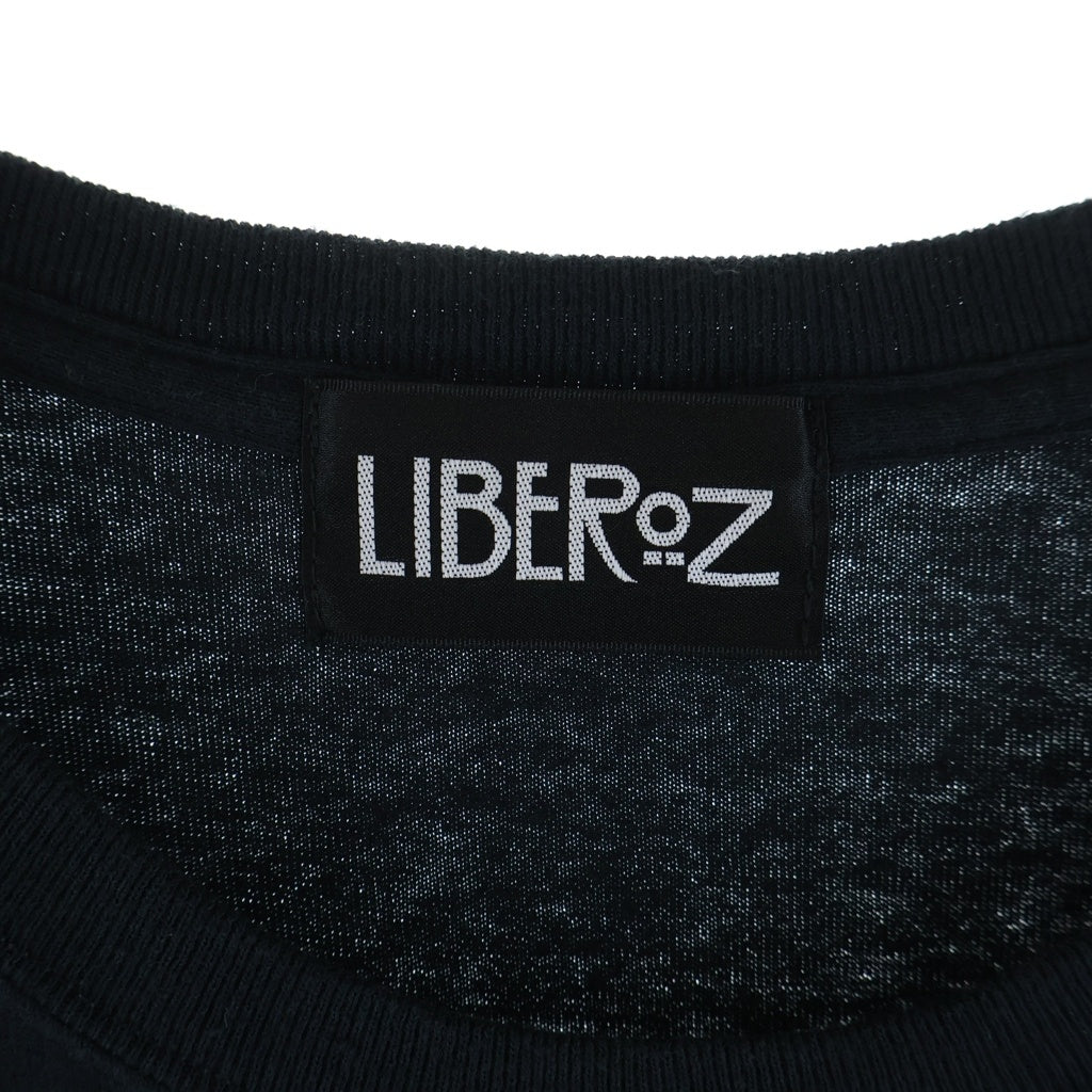 LIBEROZ(リベルオズ) SUCIDEモチーフ フロントロゴ クルーネック半袖カットソー ブラック