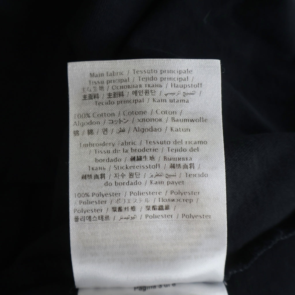 VALENTINO(ヴァレンティノ) Logo S/S Tee ロゴ刺繍 クルーネック半袖Tシャツカットソー ブラック 3V3MGI0V9LI