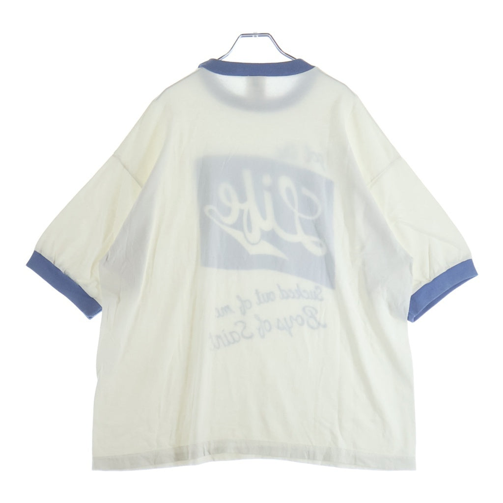 SAINT MICHAEL(セントマイケル) 26SS×Boys of Summer BOS SS T-SHIRT RINGER TEE SM-MK8-0000-C16 ボーイズ オブ サマー リンガークルーネック半袖Tシャツカットソー ホワイト