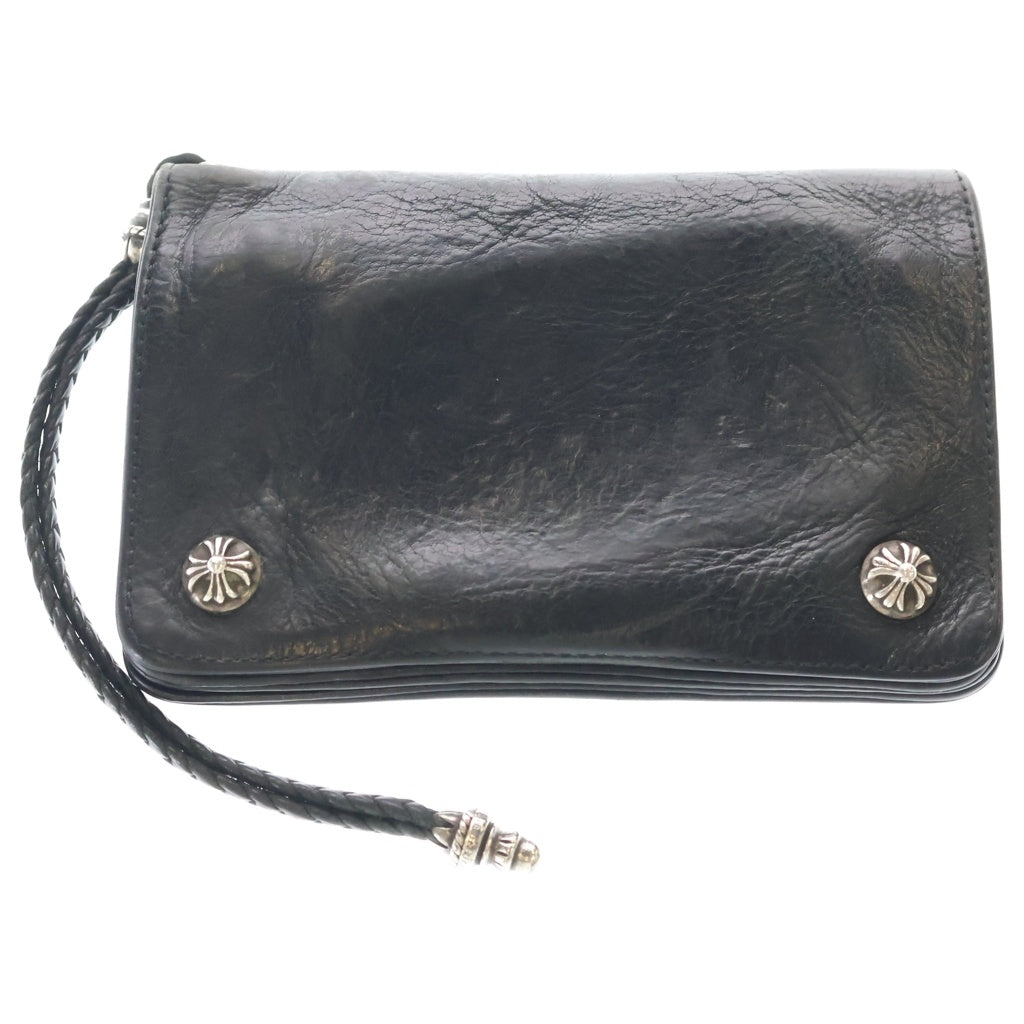 CHROME HEARTS(クロムハーツ) 2ZIP 2ジップ クロスボールボタンレザーウォレット 財布 ブラック