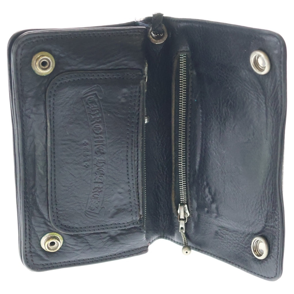 CHROME HEARTS(クロムハーツ) 2ZIP 2ジップ クロスボールボタンレザーウォレット 財布 ブラック