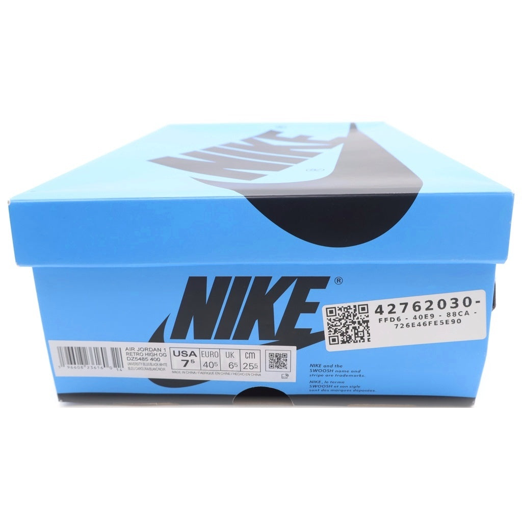 NIKE(ナイキ) AIR JORDAN 1 RETRO HI OG UNIVERSITY BLUE DZ5485-400 エアジョーダン1ハイOG ユニバーシティブルー ハイカットスニーカー ブルー/ホワイト US7.5/25.5cm
