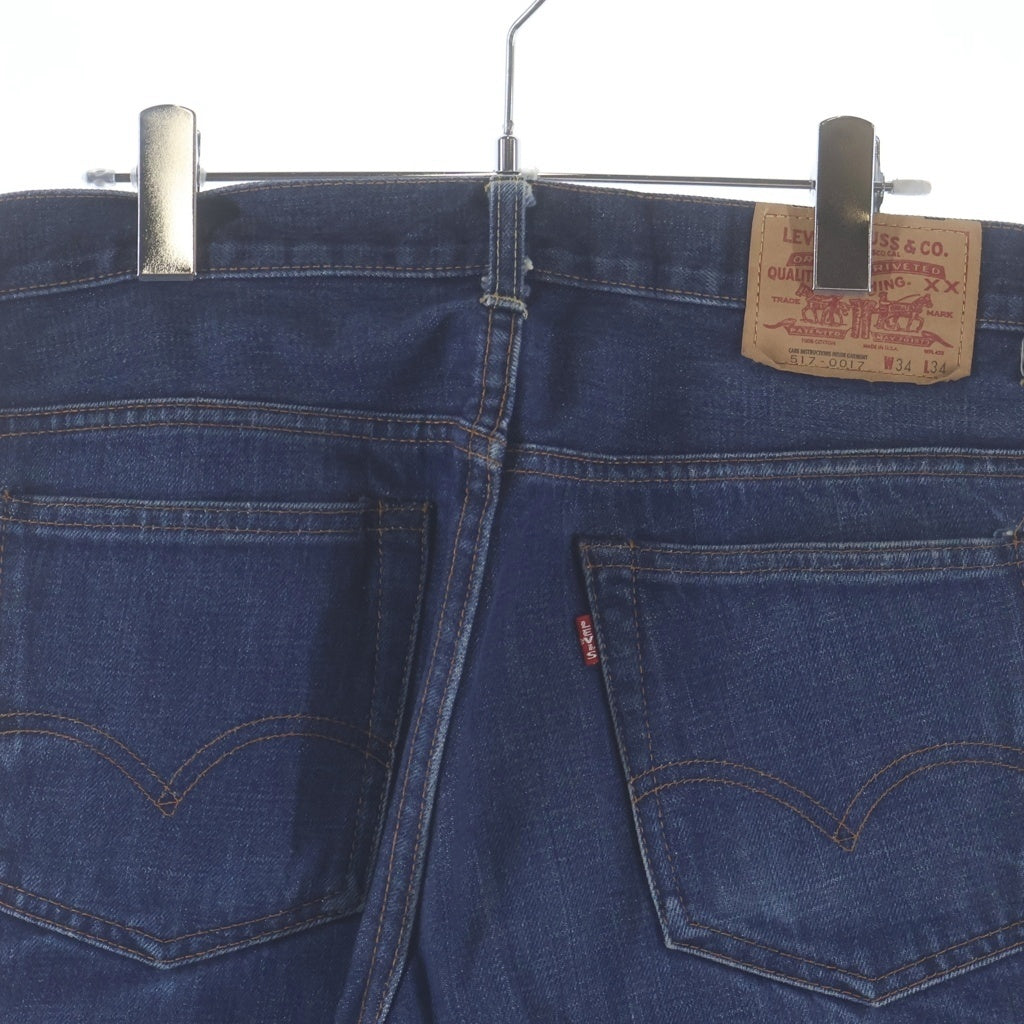 Levi's(リーバイス) 90S VINTAGE 517-0017 ビッグE ボタン裏555 USA製 バレンシア工場製 ジップフライ ブーツカット デニムパンツ ジーンズ インディゴ