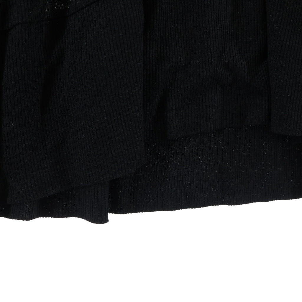 JULIUS(ユリウス) 17SS Henry Neck Long Sleeve T-shirt 577CUM21 フォールディング ヘンリーネック クルーネック長袖リブニットカットソー ロンT ブラック