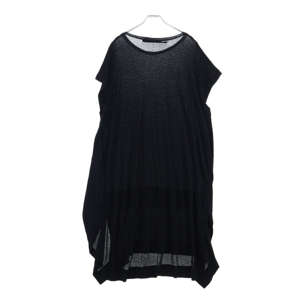 JULIUS(ユリウス) 17SS Layered Sleeveless T-shirt 577CUM20 レイヤード ノースリーブ モダール混 クルーネック半袖Tシャツカットソー ブラック