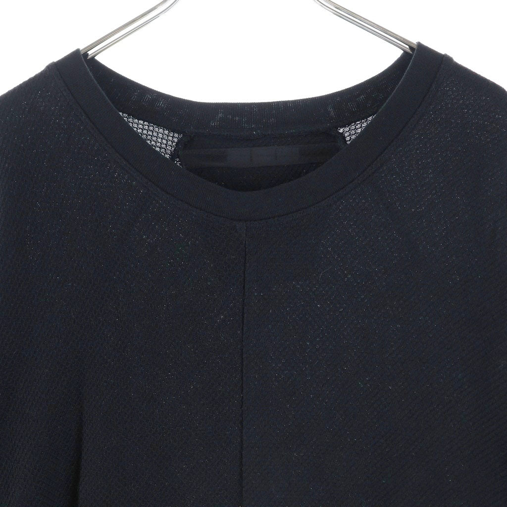 JULIUS(ユリウス) 18SS Center Slit Long Sleeve T-shirt 620CUM9 センタースリット メッシュクルーネック長袖Tシャツカットソー ロンT ブラック