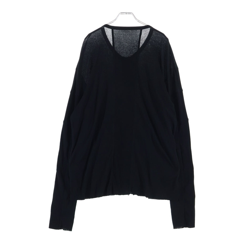 JULIUS(ユリウス) 22SS W-Zip Sleeve Switching Knit Cardigan サンプル品 袖切替デザイン Wジップニットカーディガン ブラック