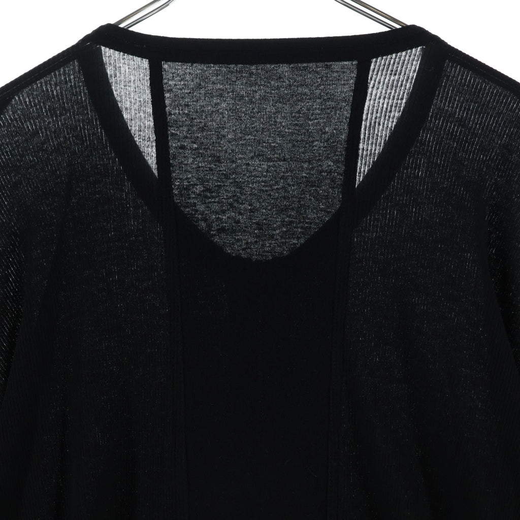 JULIUS(ユリウス) 22SS W-Zip Sleeve Switching Knit Cardigan サンプル品 袖切替デザイン Wジップニットカーディガン ブラック