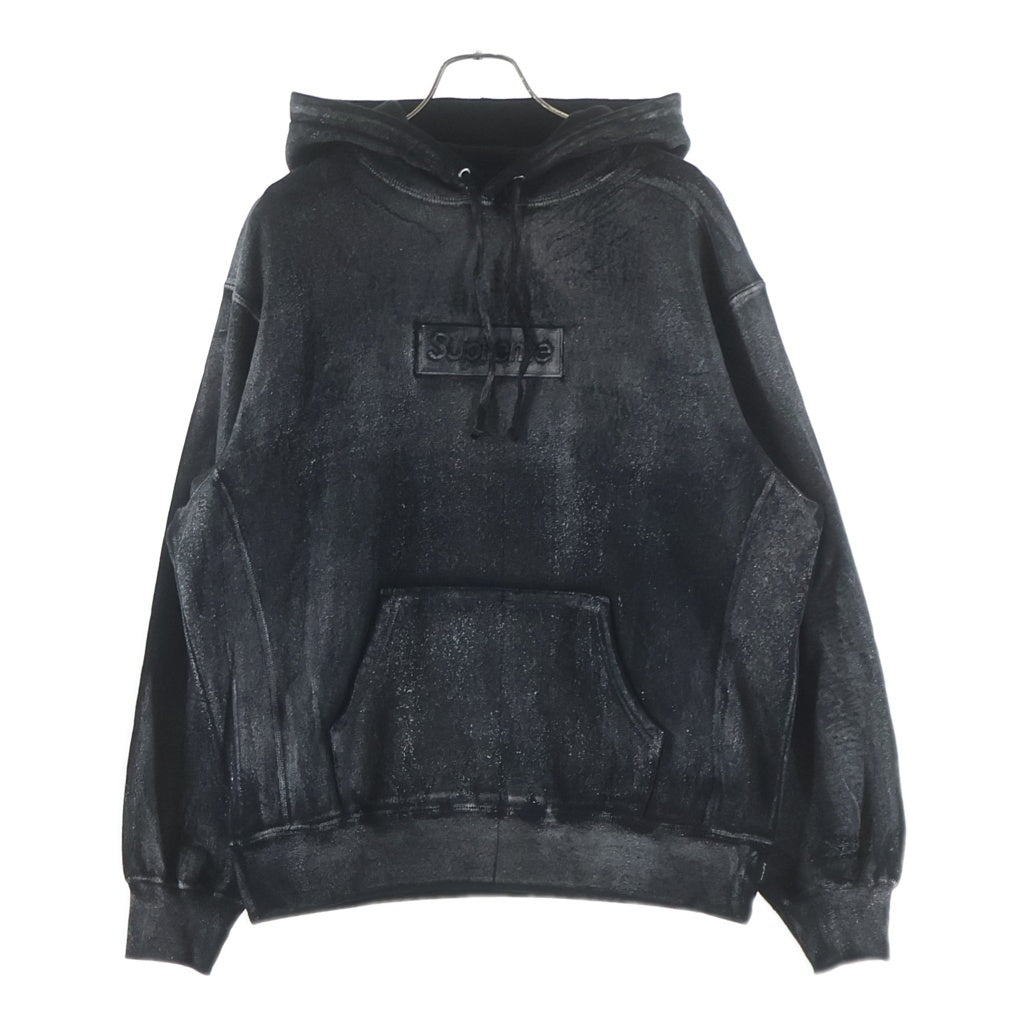 SUPREME(シュプリーム) 24SS ×MM6 Maison Margiela Foil Box Logo Hooded Sweatshirt エムエムシックスメゾンマルジェラ ボックスロゴ プルオーバーパーカー フーディー ブラック
