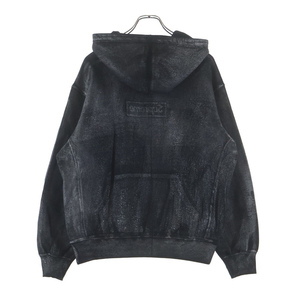 SUPREME(シュプリーム) 24SS ×MM6 Maison Margiela Foil Box Logo Hooded Sweatshirt エムエムシックスメゾンマルジェラ ボックスロゴ プルオーバーパーカー フーディー ブラック