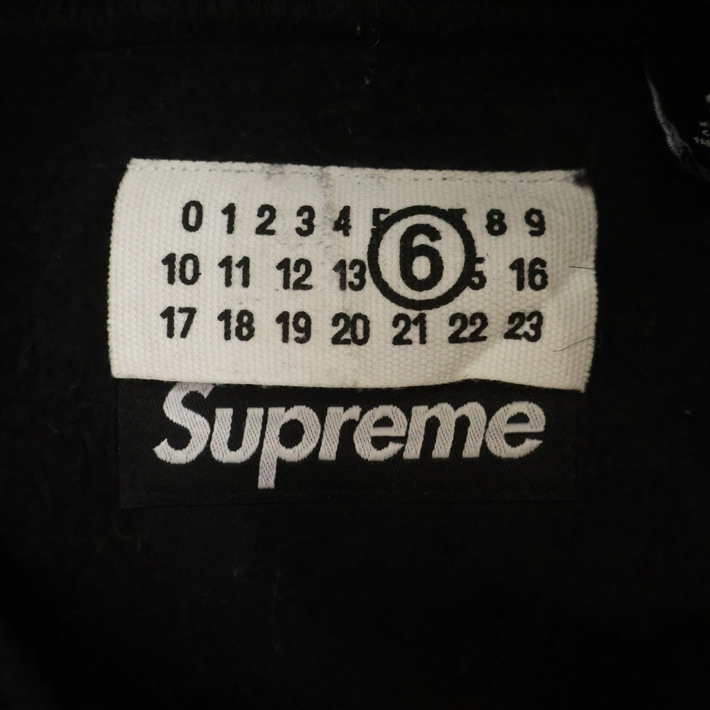 SUPREME(シュプリーム) 24SS ×MM6 Maison Margiela Foil Box Logo Hooded Sweatshirt エムエムシックスメゾンマルジェラ ボックスロゴ プルオーバーパーカー フーディー ブラック