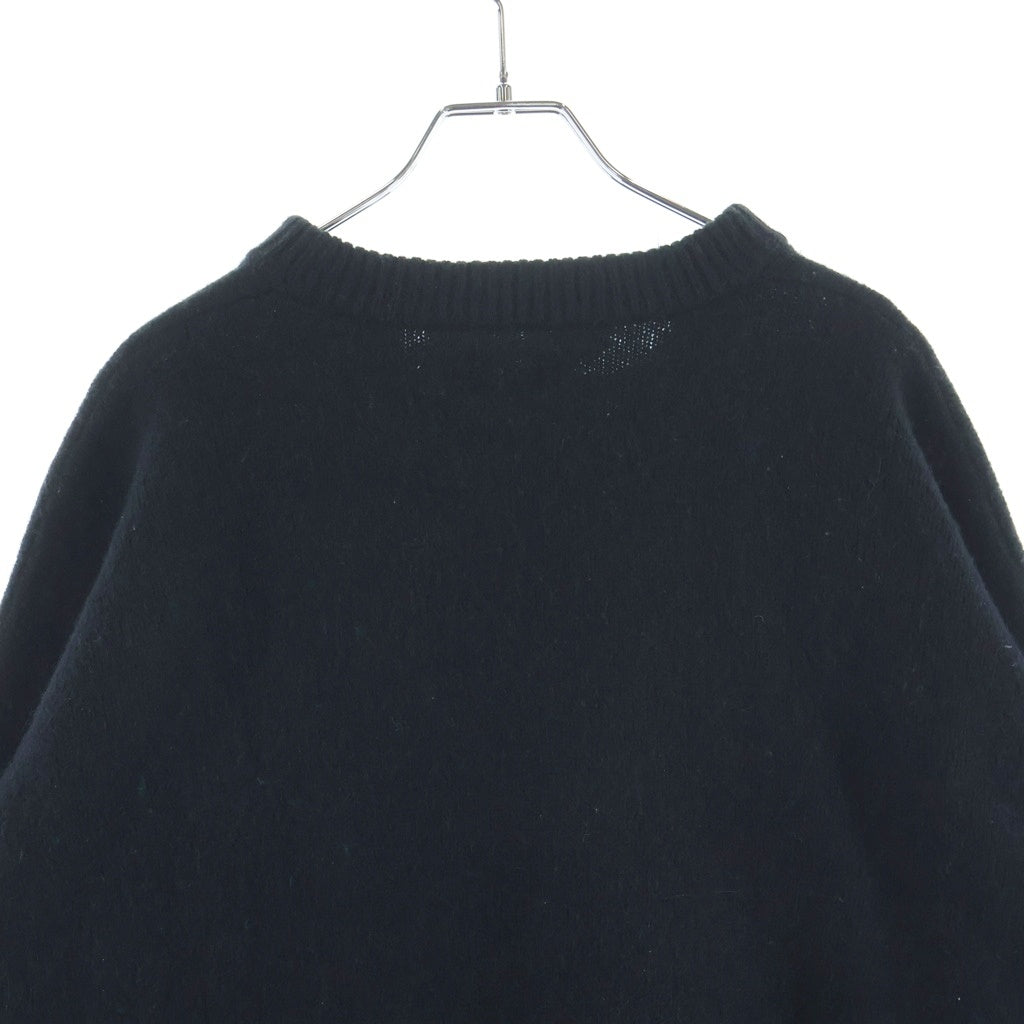 SAINT MICHAEL(セントマイケル) 21AW Wool Sweater SIN Black ウール ダメージ加工 ラウンドネック クルーネックニットセーター ブラック SM-A21-0000-039