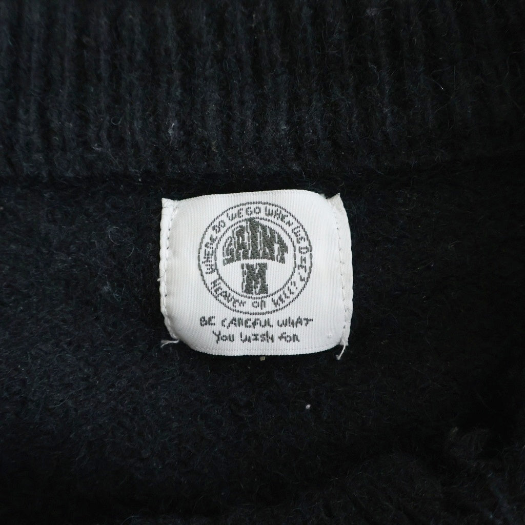 SAINT MICHAEL(セントマイケル) 21AW Wool Sweater SIN Black ウール ダメージ加工 ラウンドネック クルーネックニットセーター ブラック SM-A21-0000-039