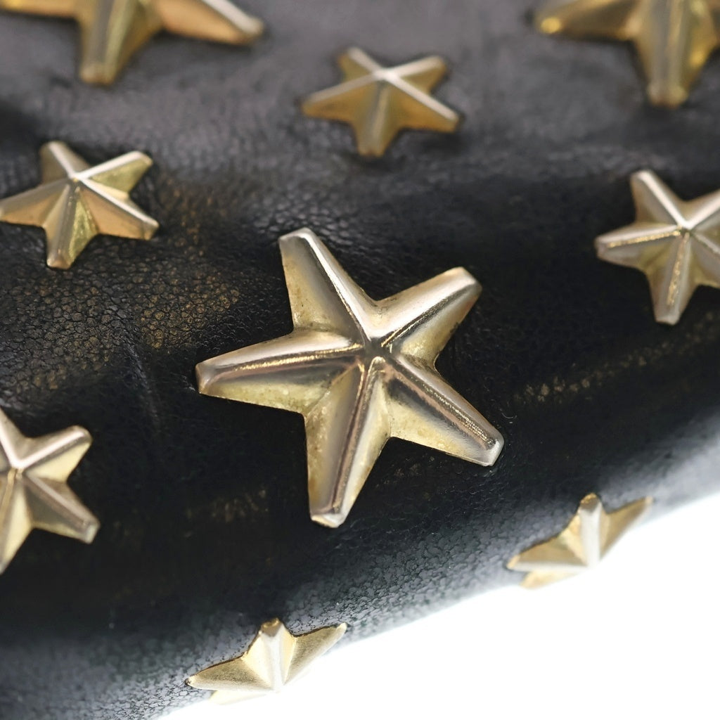 JIMMY CHOO(ジミーチュウ) スタースタッズ ラウンドファスナー ロングウォレット 長財布 ブラック/ゴールド