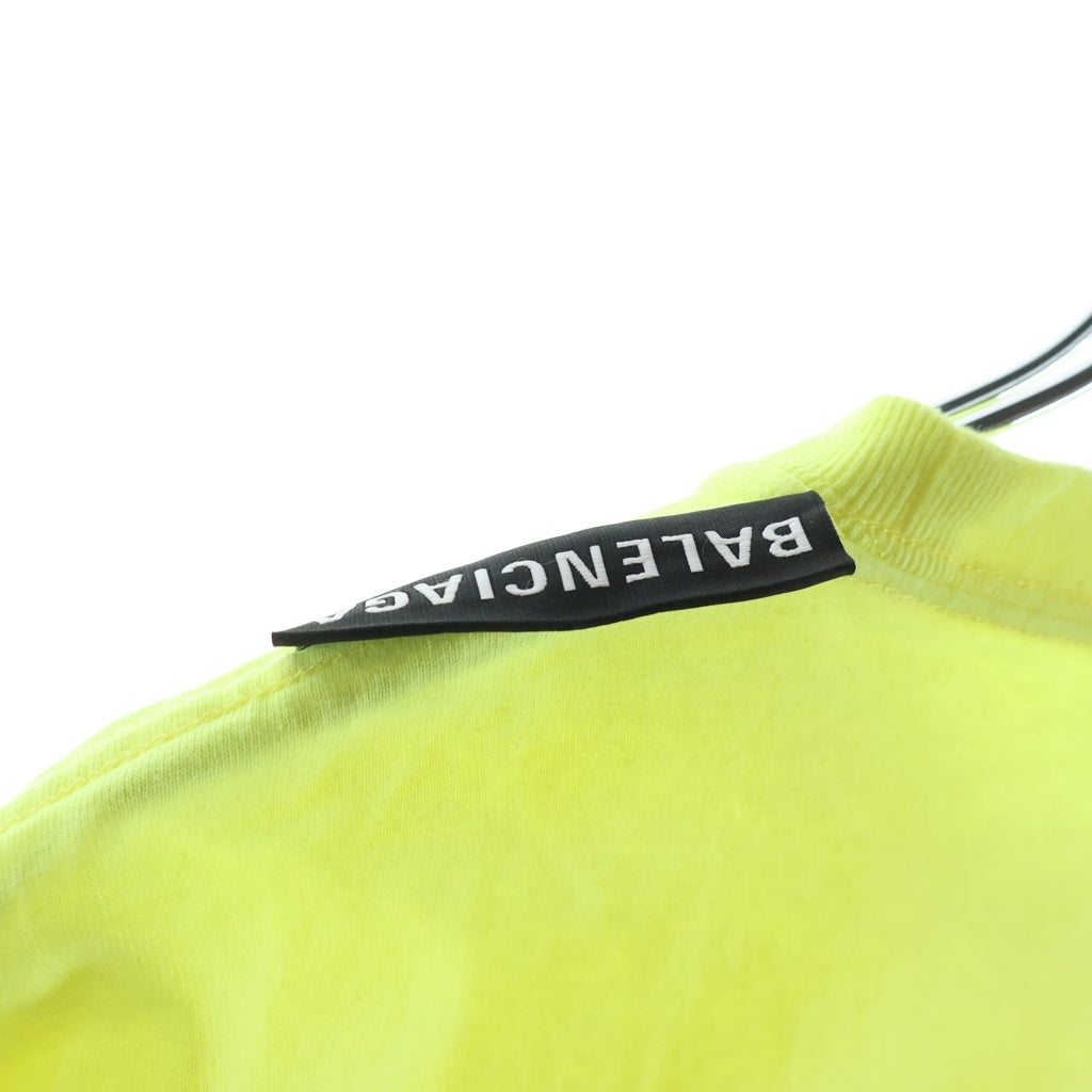 BALENCIAGA(バレンシアガ) ショルダーブランドタグ クルーネック半袖Tシャツカットソー イエロー 578139